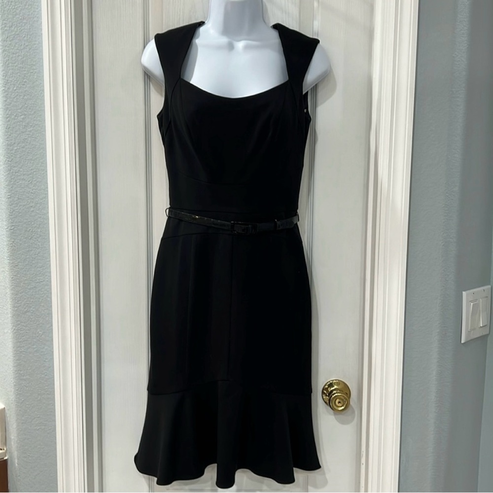 White House Black Market Elegant Black Midi Dress